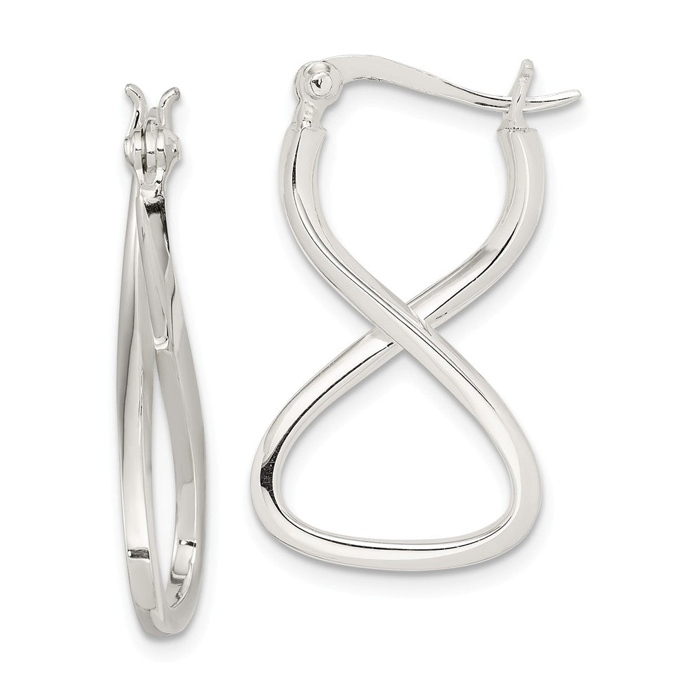 Stella Silver 925 Sterling Silver Twisted Oval Hoop Earrings, 28mm x 17mm