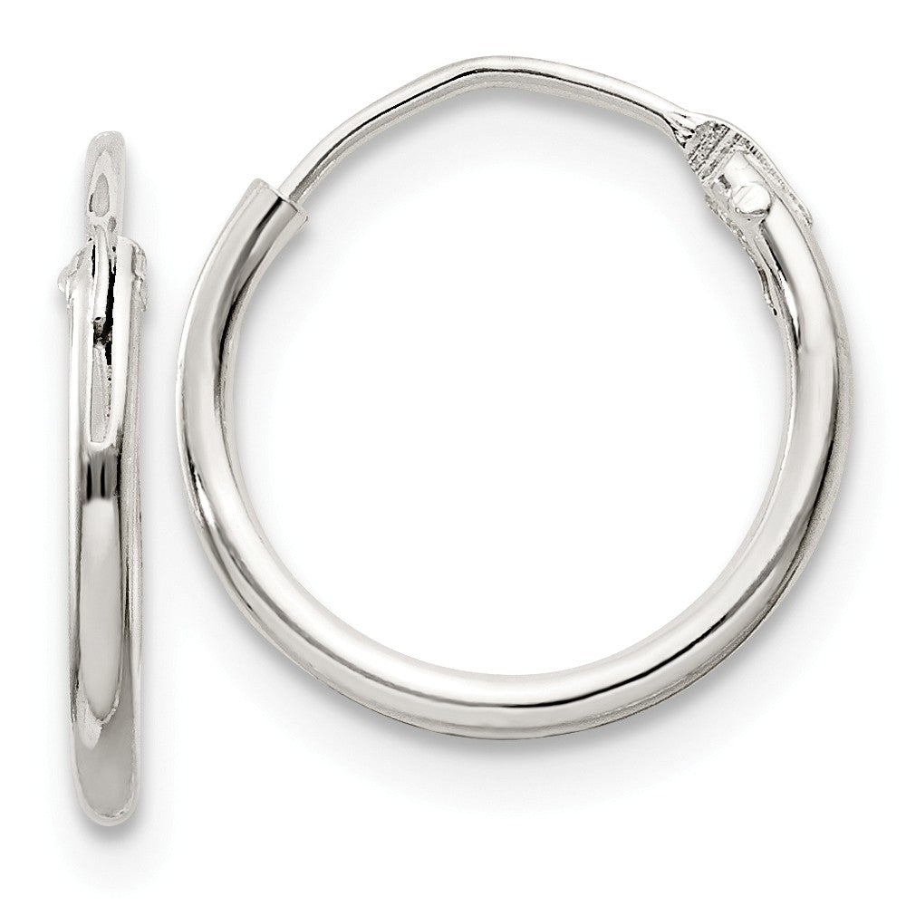 Stella Silver 925 Sterling Silver 1.3mm Hoop Earrings, 12mm x 12mm