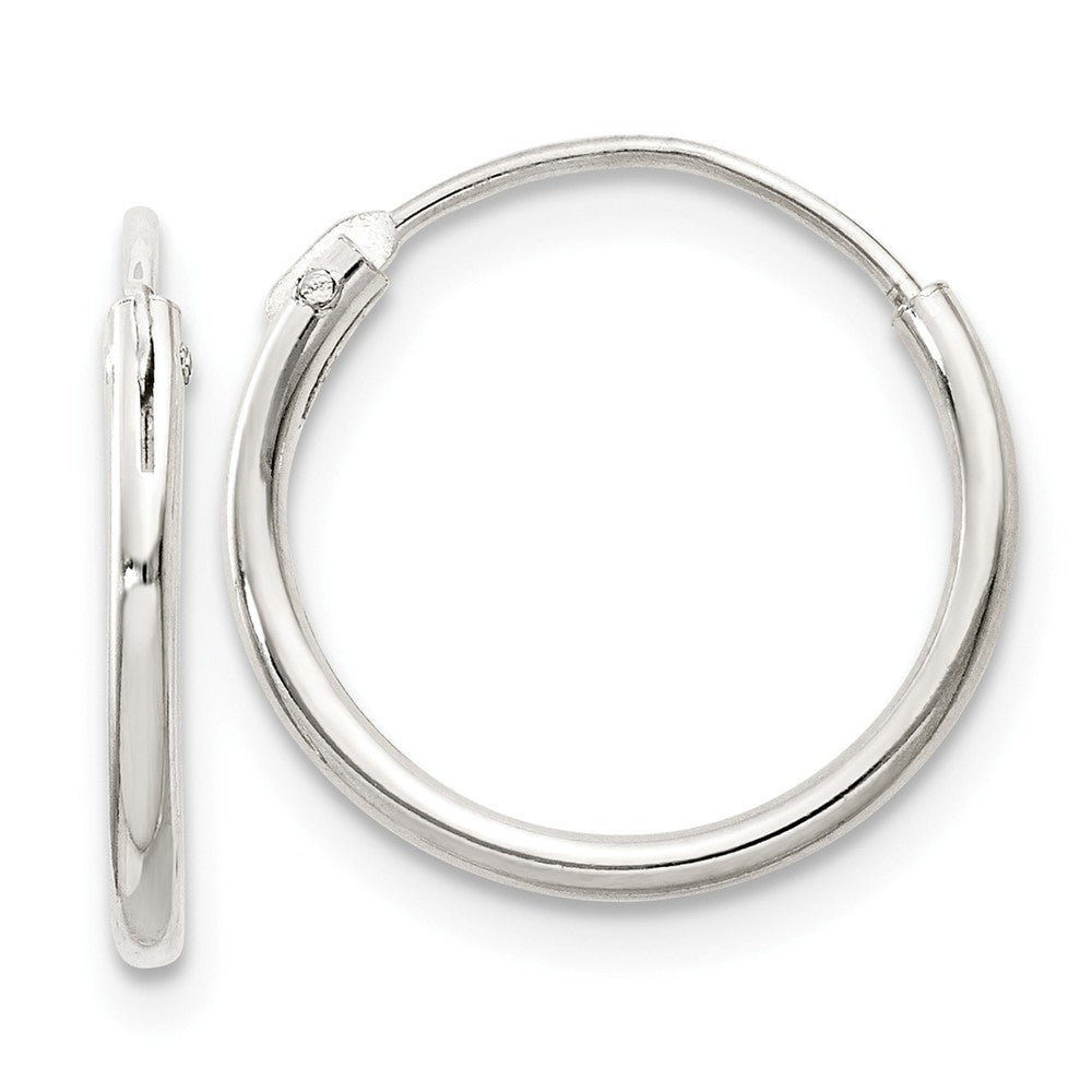 Stella Silver 925 Sterling Silver 1.3mm Hoop Earrings, 14mm x 14mm
