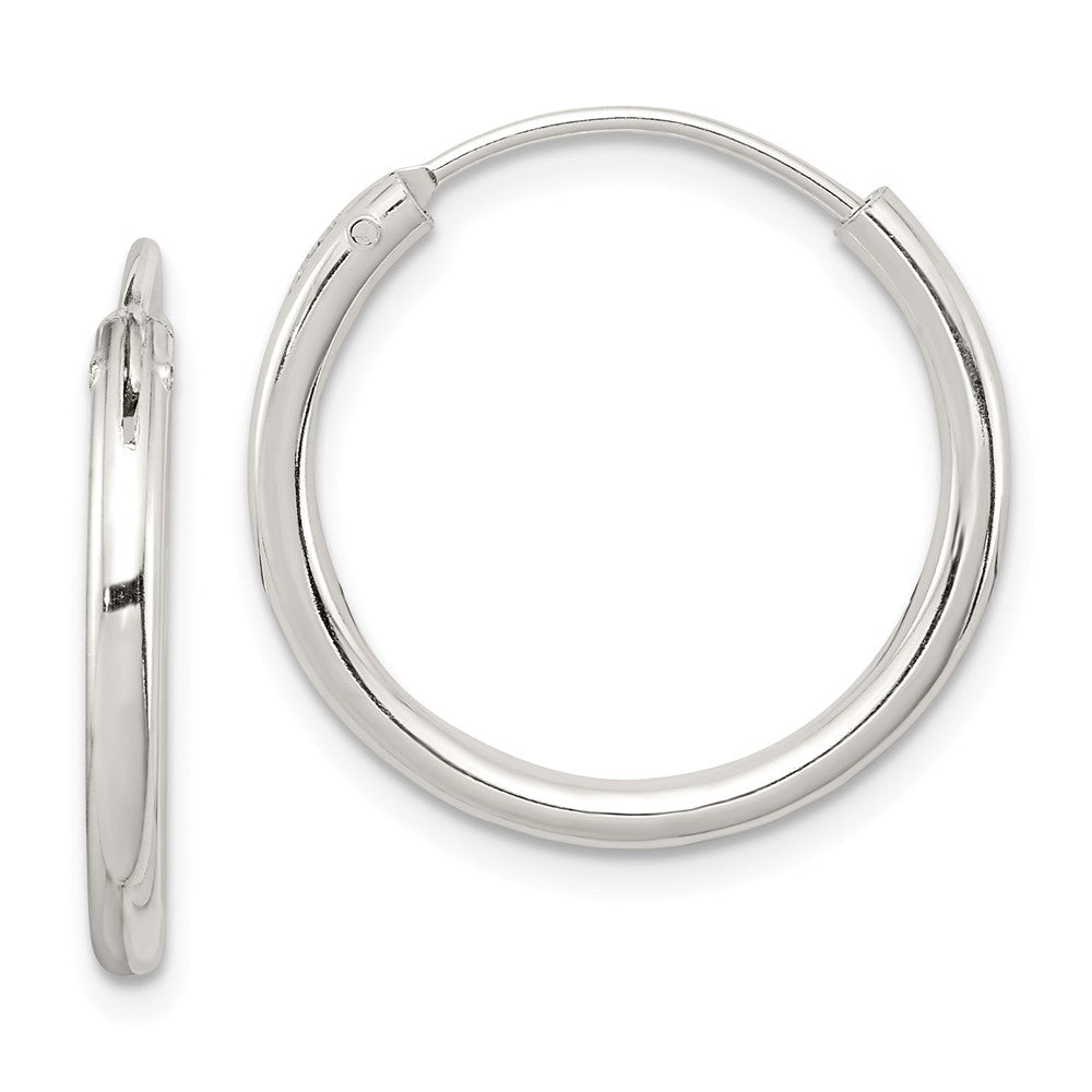 Stella Silver 925 Sterling Silver 2mm Hoop Earrings, 20mm x 20mm