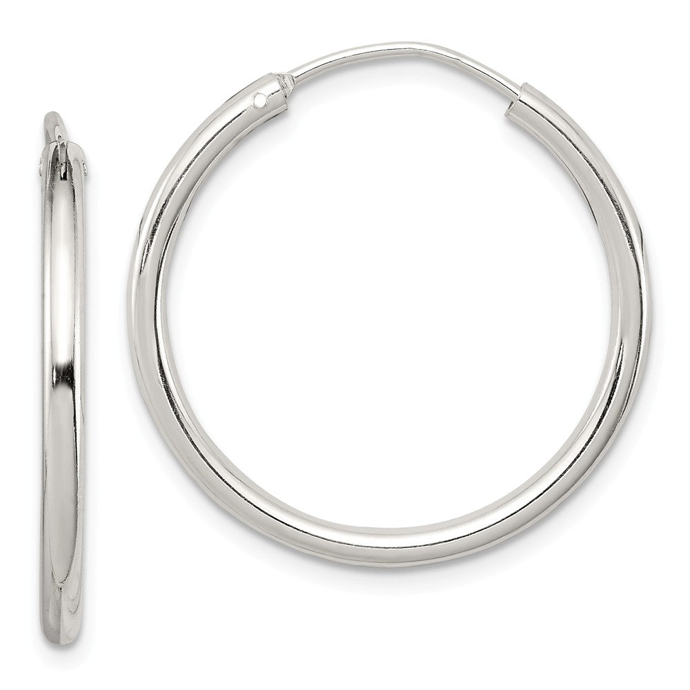 Stella Silver 925 Sterling Silver 2mm Hoop Earrings, 26mm x 26mm