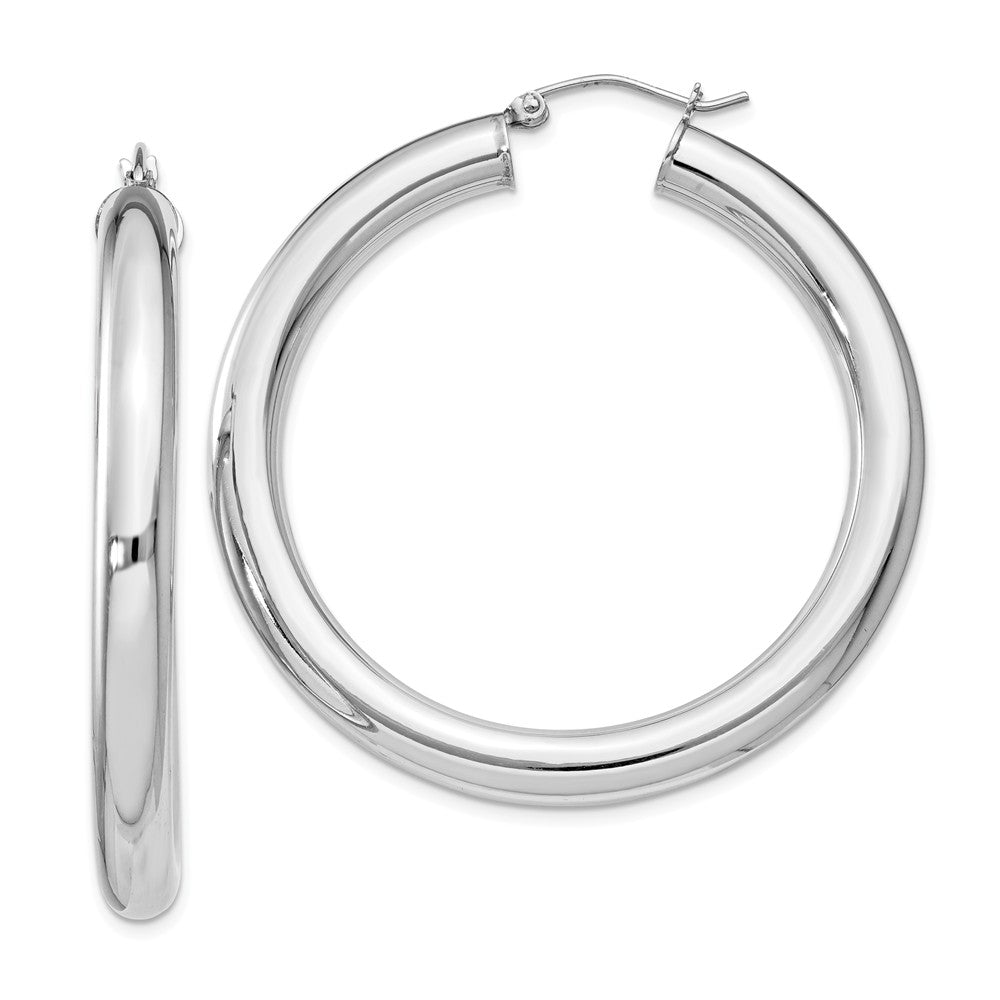 Stella Silver 925 Sterling Silver Rhodium-plated 5.00mm Polished Hoop Earrings, 46mm x 44mm