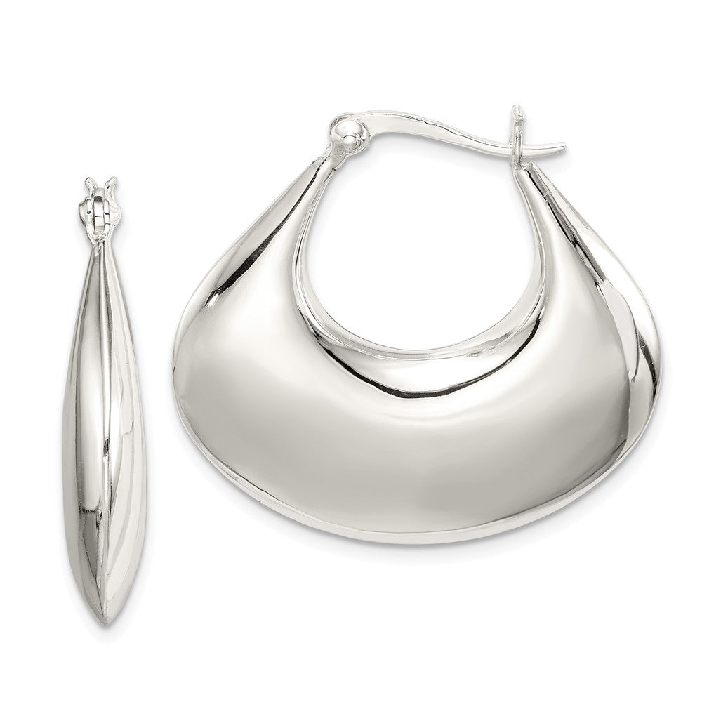 Stella Silver 925 Sterling Silver Hoop Earrings, 30mm x 32mm