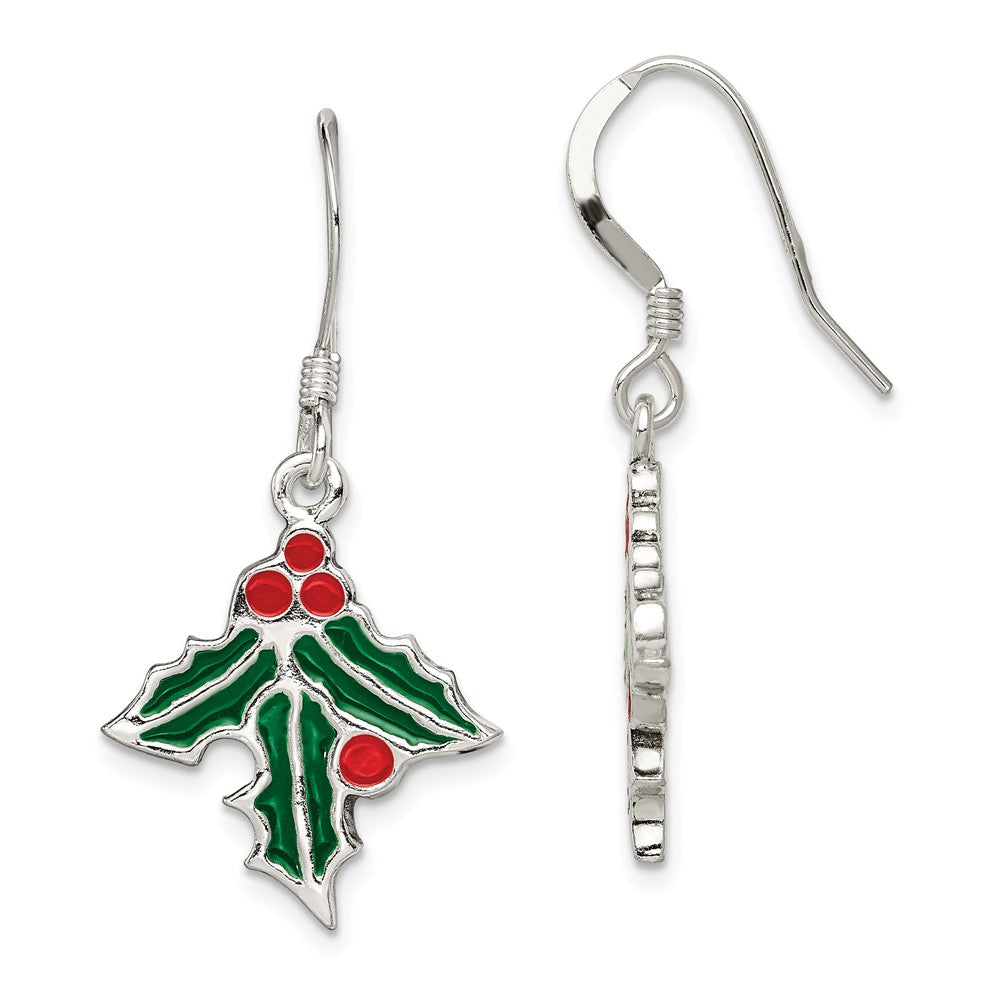 Stella Silver 925 Sterling Silver Enameled Earrings, 35mm x 18mm