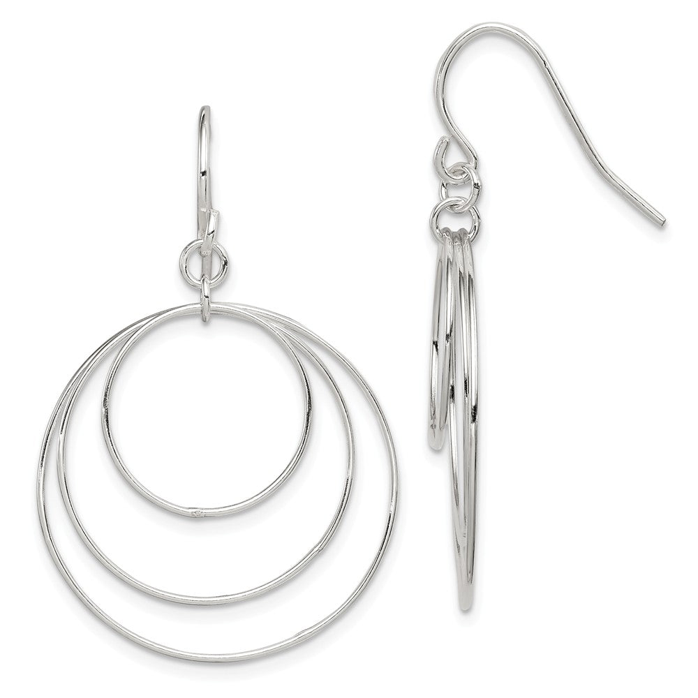 Stella Silver 925 Sterling Silver Fancy Circle Earrings, 43mm x 28mm