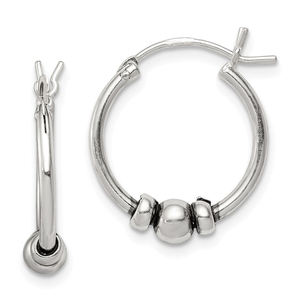 Stella Silver 925 Sterling Silver Hoop Earrings, 18mm x 4mm