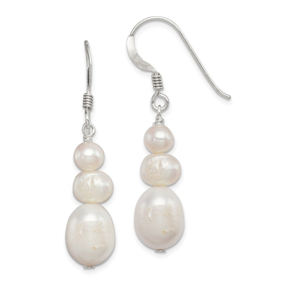 Stella Silver 925 Sterling Silver Freshwater Cultured Pearl Dangle Earrings, 41mm x 10mm
