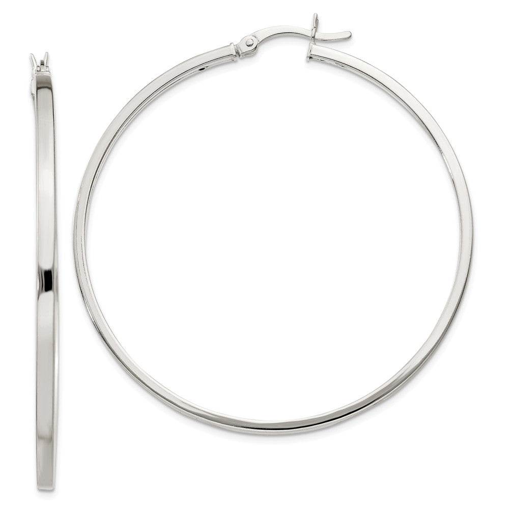 Stella Silver 925 Sterling Silver 2.5mm Polished Hoop Earrings, 50mm x 50mm