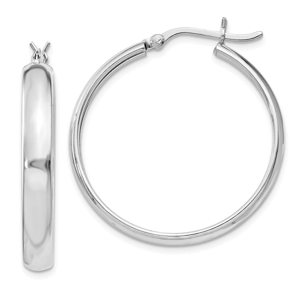Stella Silver 925 Sterling Silver 4mm x 30 Hoop Earrings, 26mm x 4mm