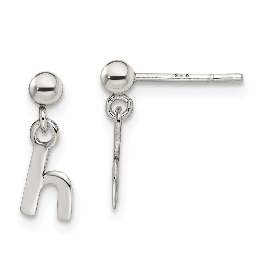 Stella Silver 925 Sterling Silver Polished H Dangle Post Earrings, 13mm x 5mm