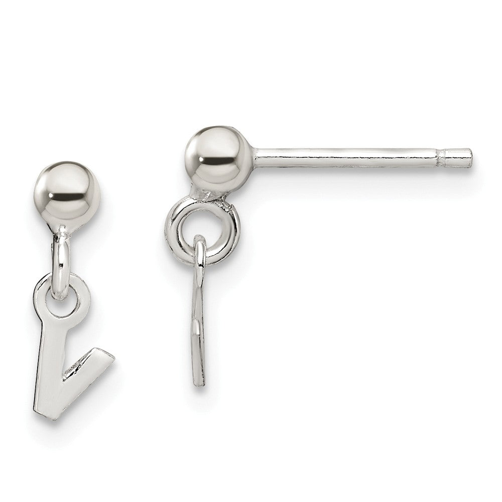 Stella Silver 925 Sterling Silver Polished V Dangle Post Earrings, 13mm x 5mm