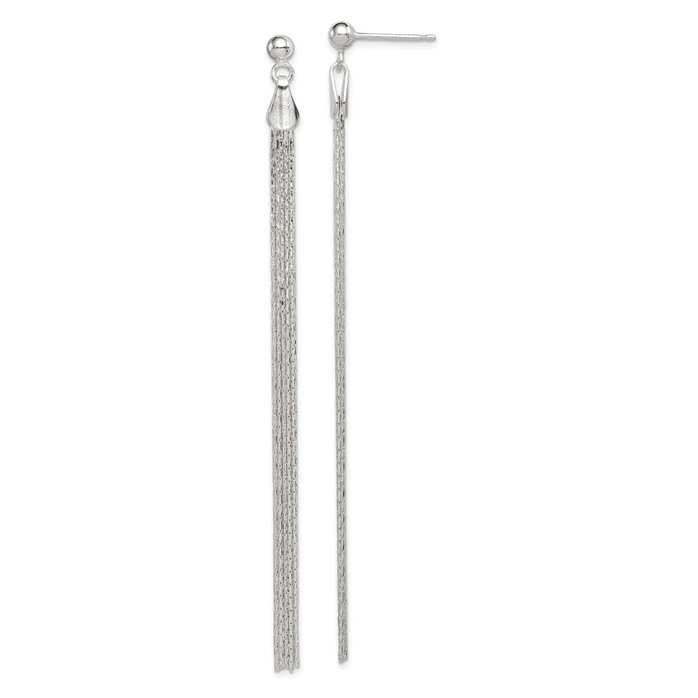 Stella Silver 925 Sterling Silver Post Fancy Dangle Earrings, 93mm x 6mm