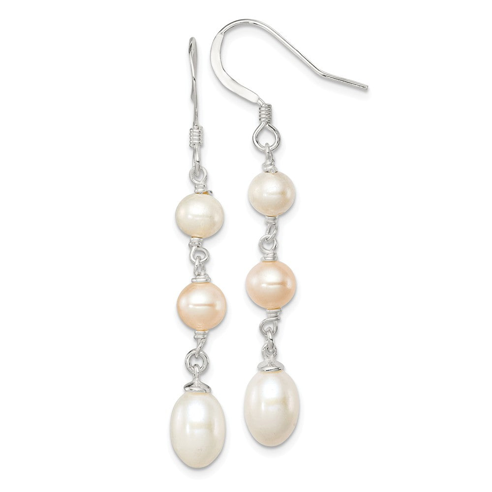 Stella Silver 925 Sterling Silver Freshwater Cultured Pearl Dangle Earrings, 52mm x 9mm