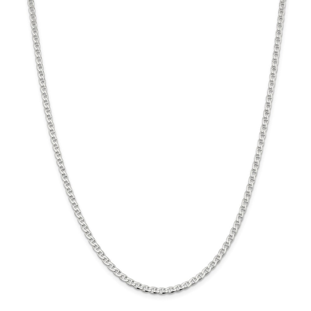 Million Charms 925 Sterling Silver 3.15mm Flat Anchor Chain, Chain Length: 22 inches