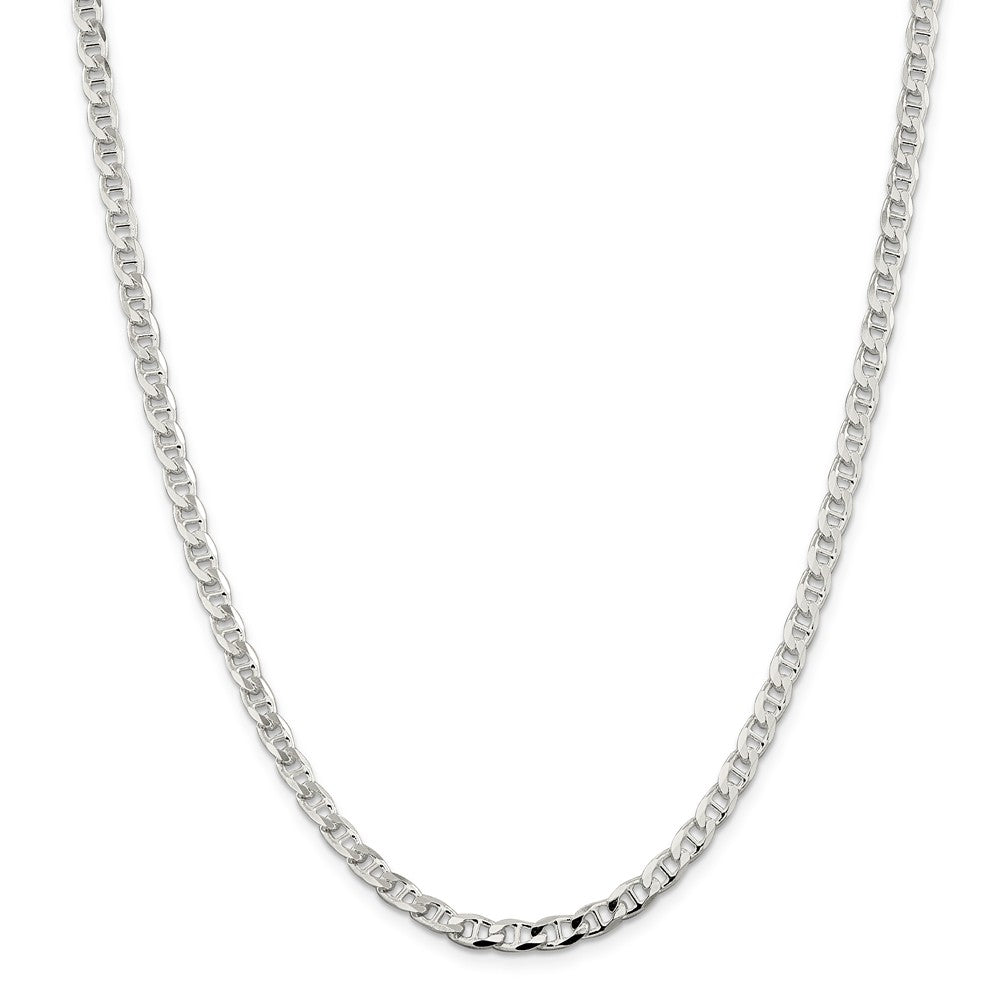 Million Charms 925 Sterling Silver 4.65mm Flat Anchor Chain, Chain Length: 18 inches