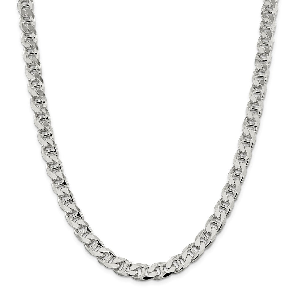 Million Charms 925 Sterling Silver 8.9mm Flat Anchor Chain, Chain Length: 20 inches