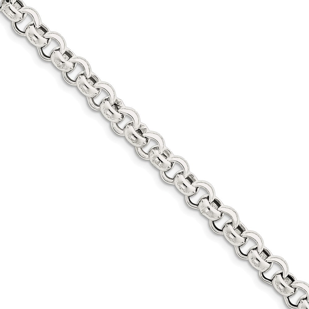 Million Charms 925 Sterling Silver 7.75mm Rolo Chain, Chain Length: 7 inches