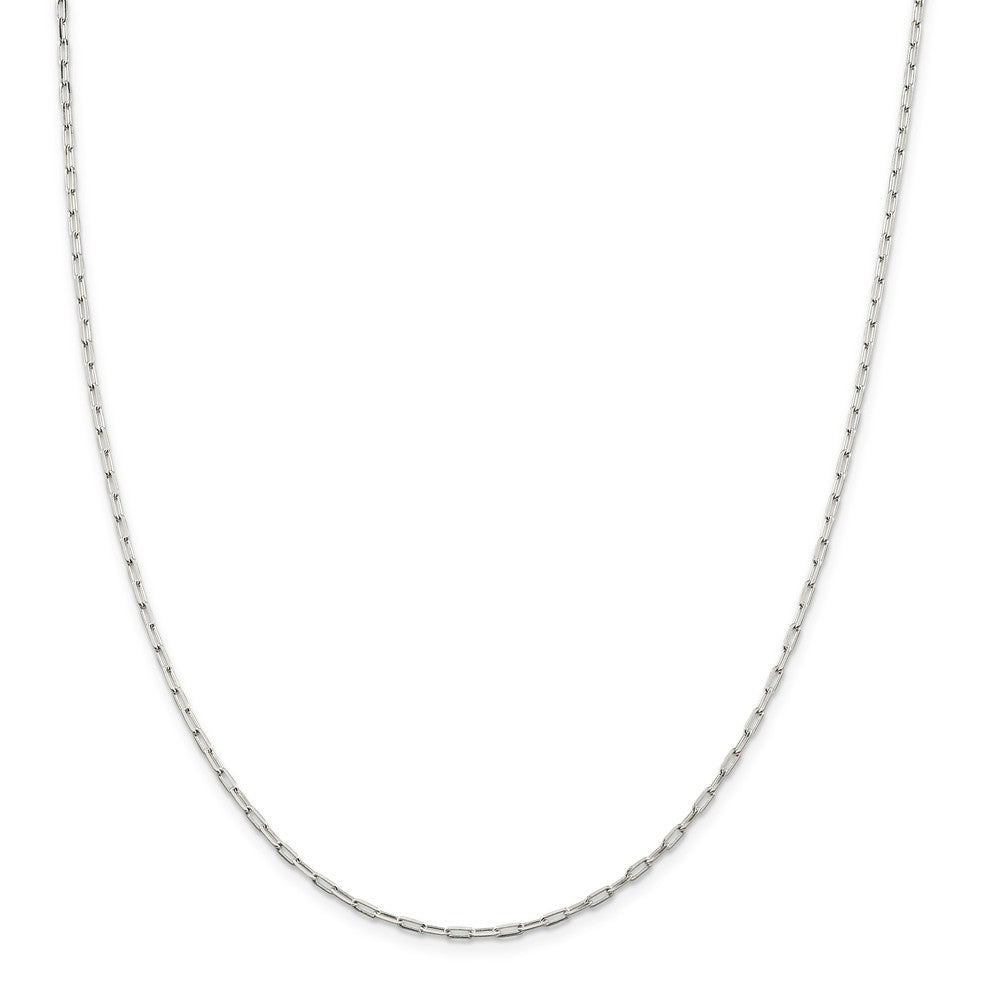 Million Charms 925 Sterling Silver 2mm Elongated Open Link Chain, Chain Length: 16 inches
