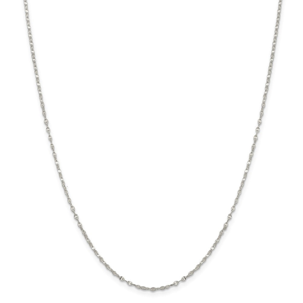 Million Charms 925 Sterling Silver 1.75mm Fancy Wave Link Chain, Chain Length: 24 inches