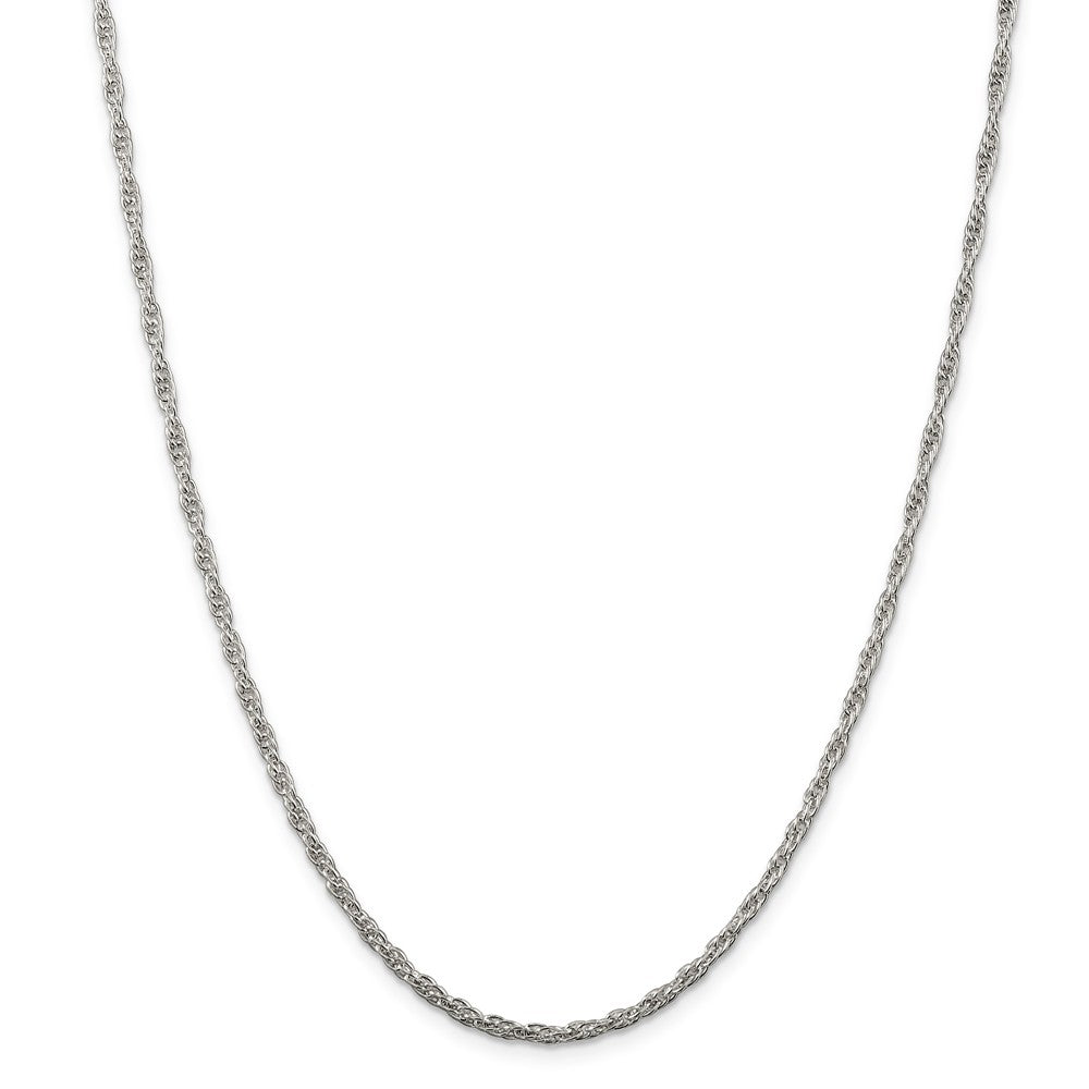 Million Charms 925 Sterling Silver 2.45mm Loose Rope Chain, Chain Length: 16 inches