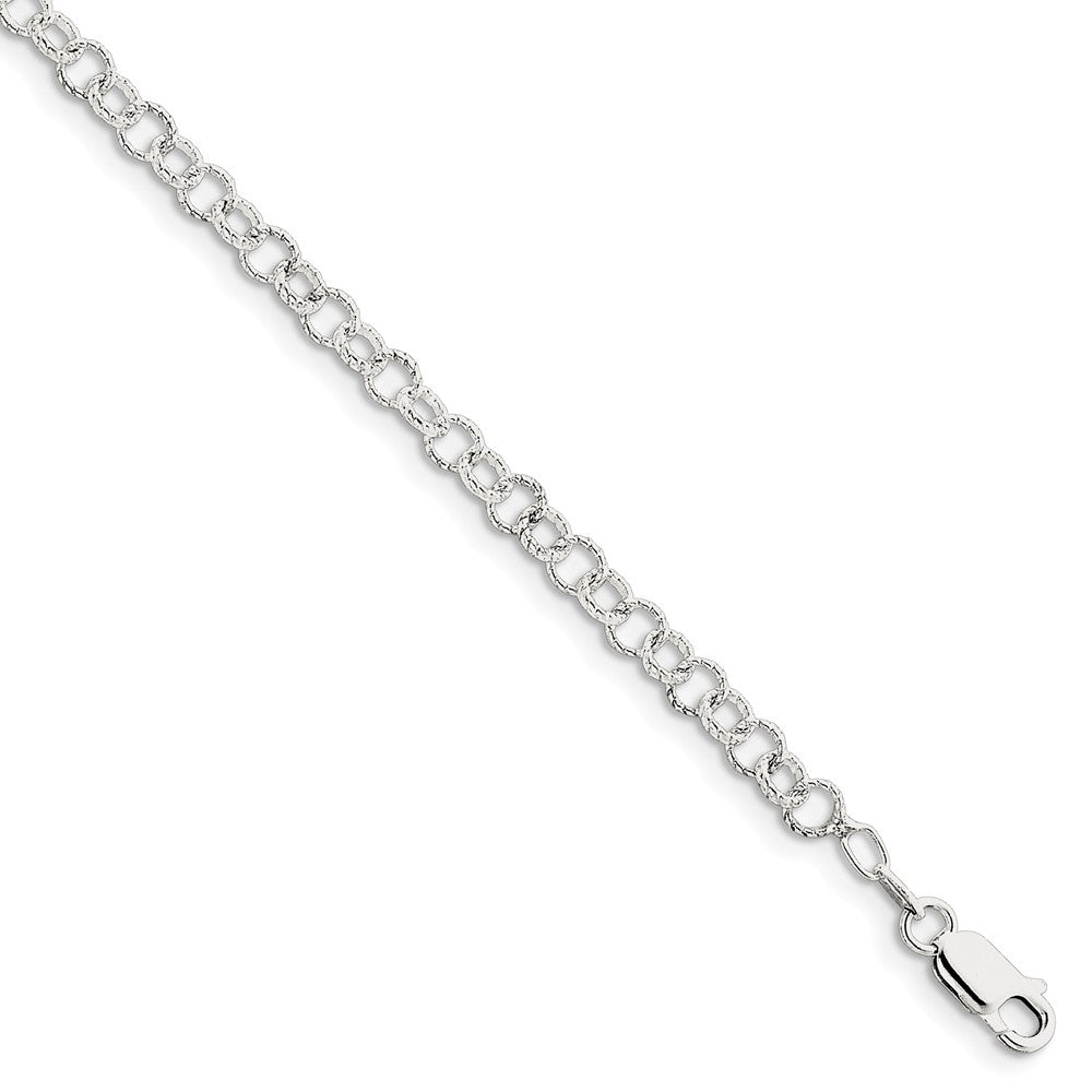 Million Charms 925 Sterling Silver 4.55mm Fancy Rolo Chain, Chain Length: 7 inches