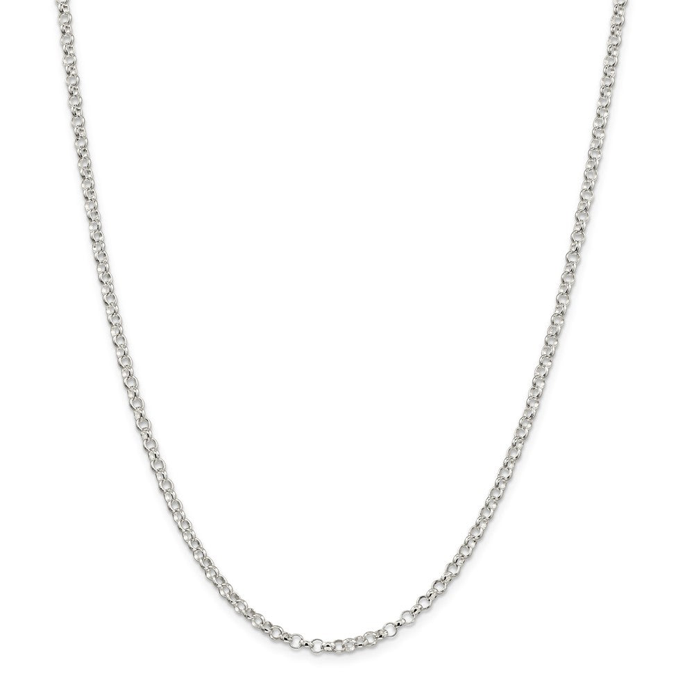 Million Charms 925 Sterling Silver 3.0mm Rolo Light Chain, Chain Length: 30 inches