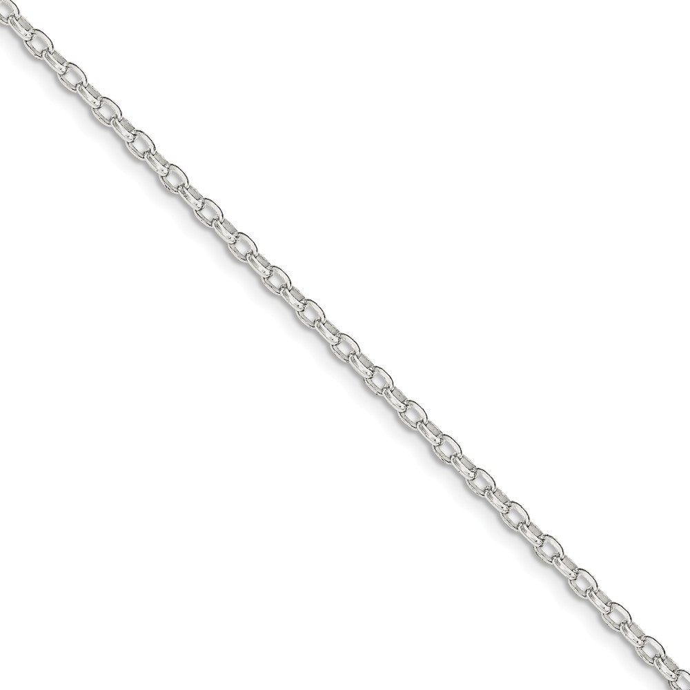 Million Charms 925 Sterling Silver 3.2mm Oval Rolo Bracelet, Chain Length: 8 inches