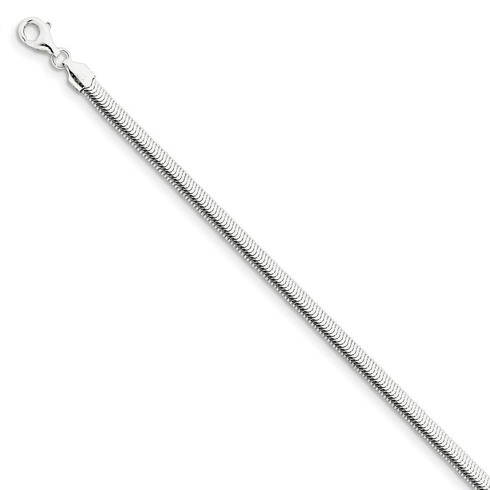 Million Charms 925 Sterling Silver 5mm Flat Oval Snake Chain, Chain Length: 8 inches