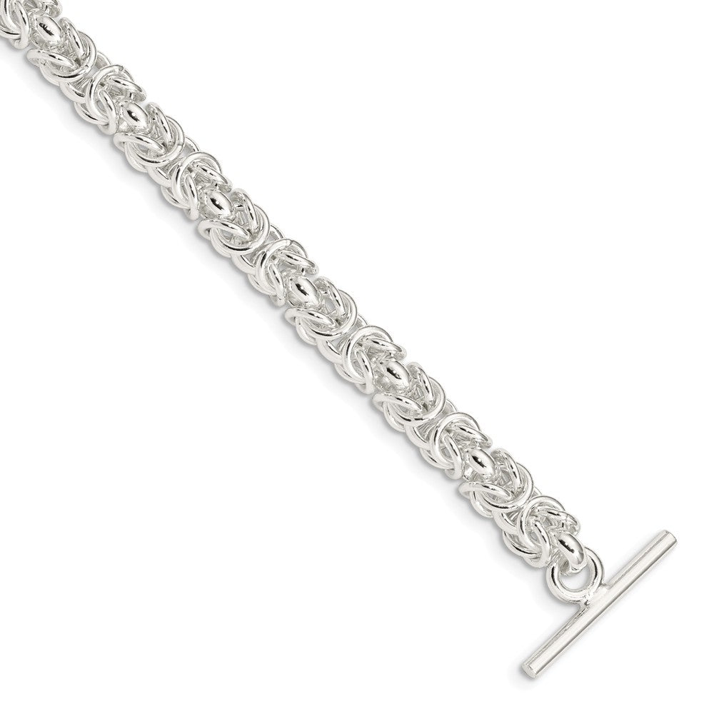Million Charms 925 Sterling Silver 7.5inch Polished Fancy Link Toggle Bracelet, Chain Length: 7.5 inches