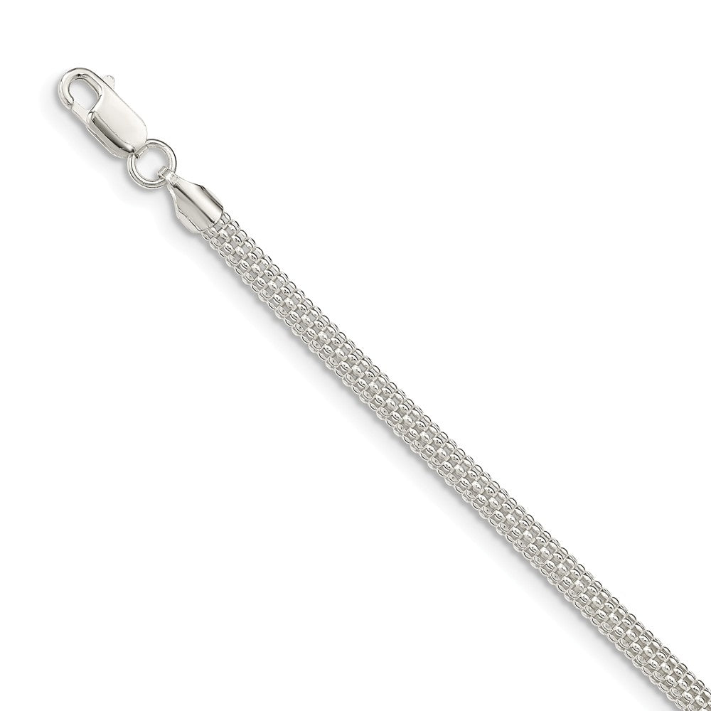 Million Charms 925 Sterling Silver 4.5mm Corona Chain Bracelet, Chain Length: 7.5 inches