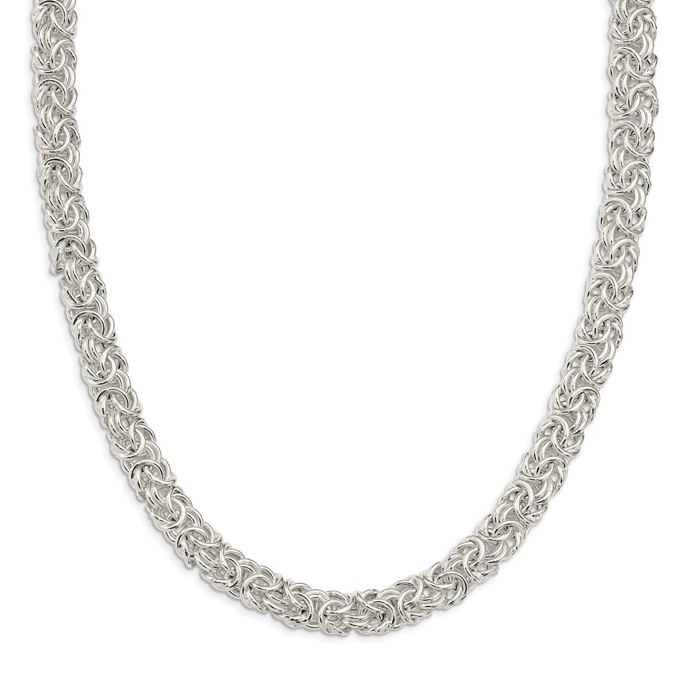 Million Charms 925 Sterling Silver Polished Byzantine Link Necklace, Chain Length: 20 inches