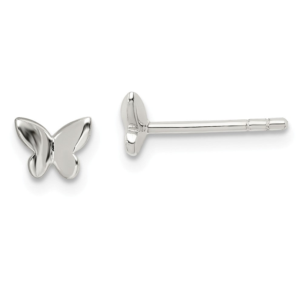 Stella Silver 925 Sterling Silver Madi K Butterfly Post Earrings, 4.8mm x 5.97mm