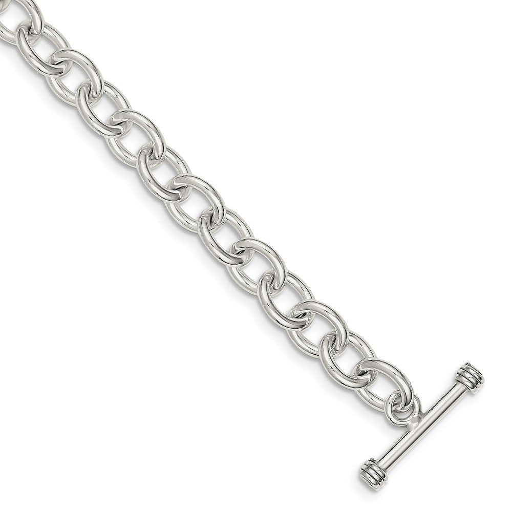 Million Charms 925 Sterling Silver 8.75inch Polished Fancy Link Toggle Bracelet, Chain Length: 8.75 inches