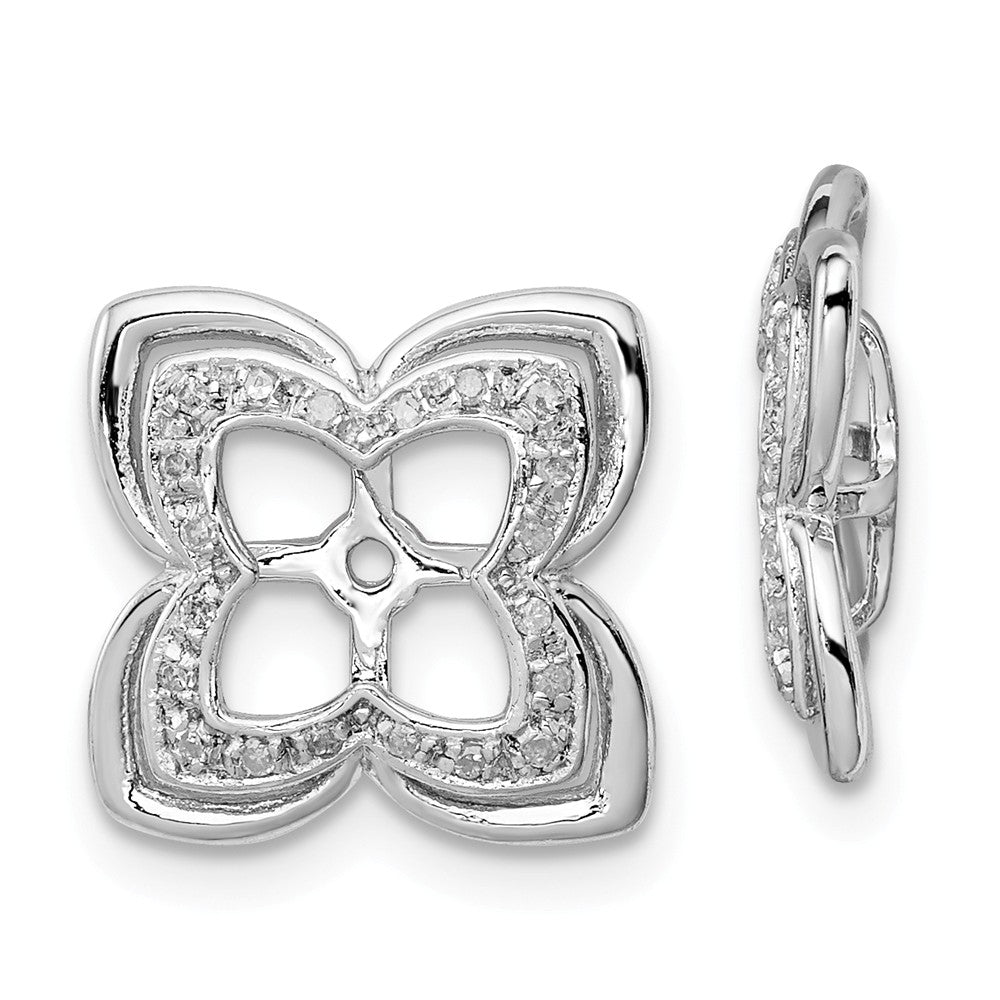 Stella Silver 925 Sterling Silver Rhodium Diamond Earring Jacket, 16mm x 16mm