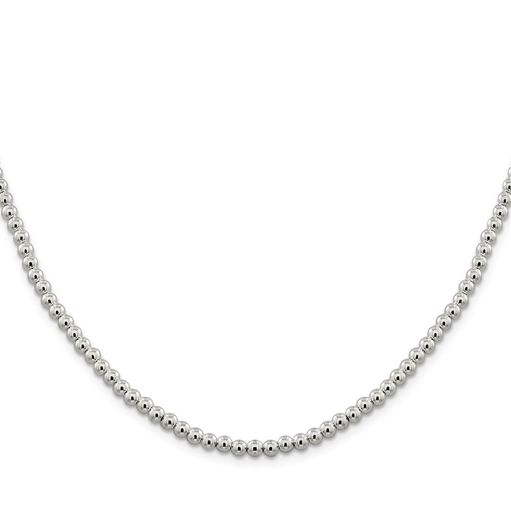 Million Charms 925 Sterling Silver 4mm Beaded Box Chain, Chain Length: 16 inches