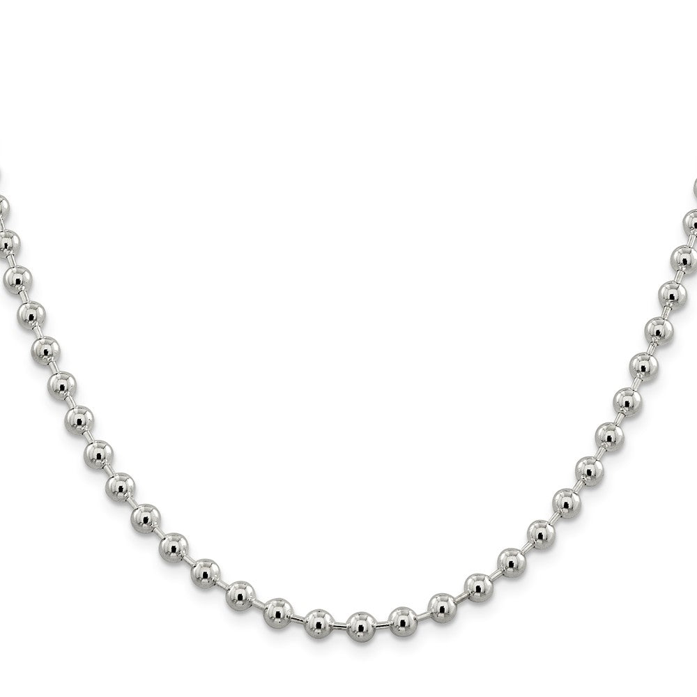 Million Charms 925 Sterling Silver 5.00mm Beaded Chain, Chain Length: 16 inches
