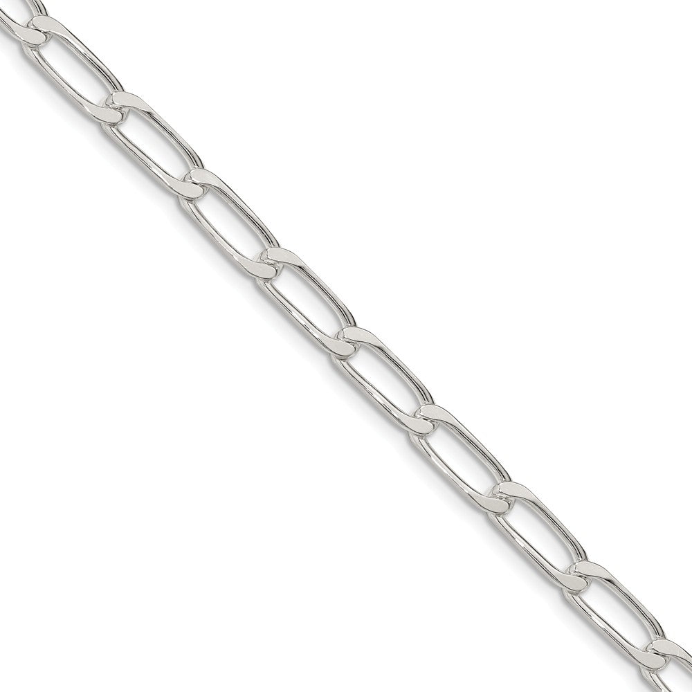 Million Charms 925 Sterling Silver 6mm Polished Long Curb Chain, Chain Length: 9 inches