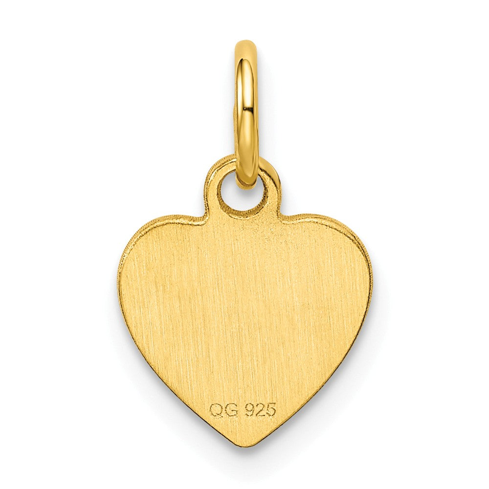 Million Charms Sterling Silver Gp Engraveable Heart Polished Disc Charm