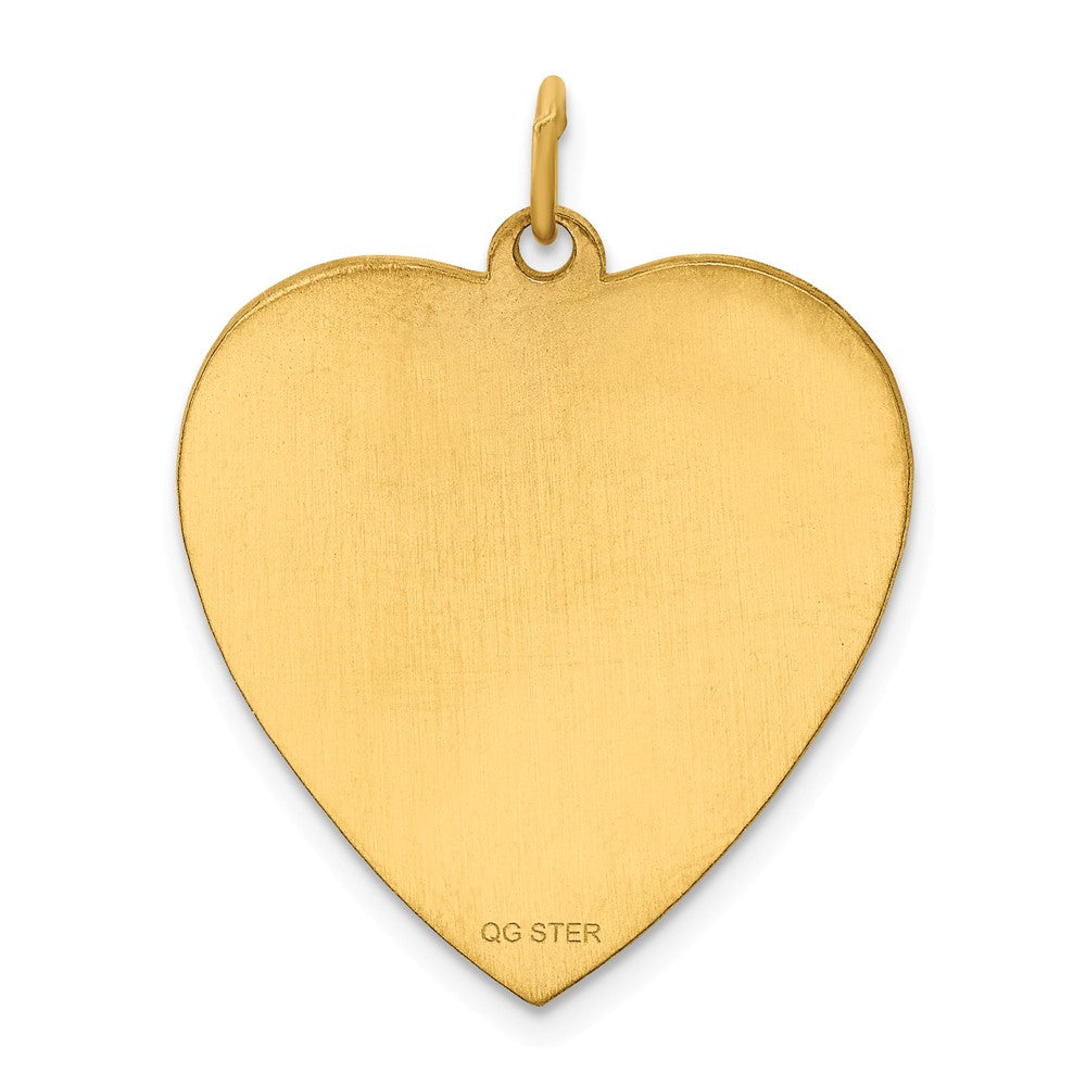 Million Charms Sterling Silver Gp Engraveable Heart Polished Disc Charm