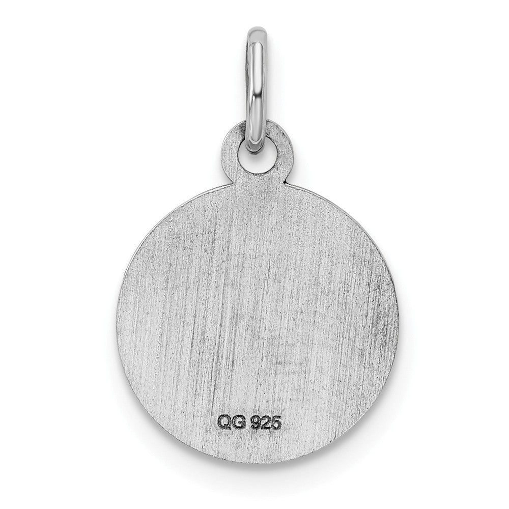 Million Charms 925 Sterling Silver Rhod-Plate Red Enamel Right Facing Boy Head Disc Charm