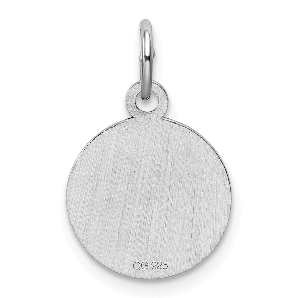 Million Charms 925 Sterling Silver Rhod-Plate Pink Enamel Right Facing Girl Head Disc Charm