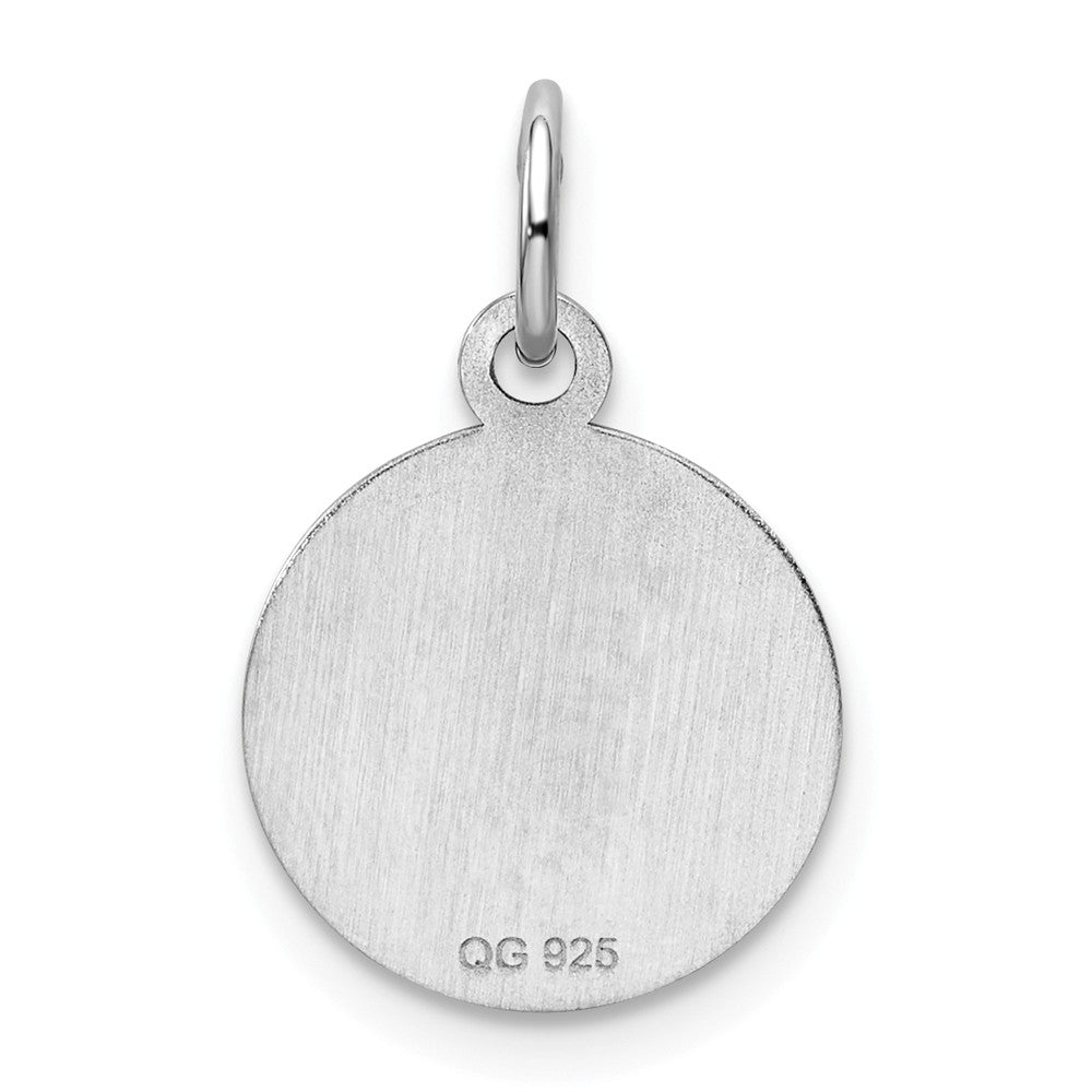 Million Charms 925 Sterling Silver Rhod-Plate Blue Enamel Left Facing Boy Head Disc Charm