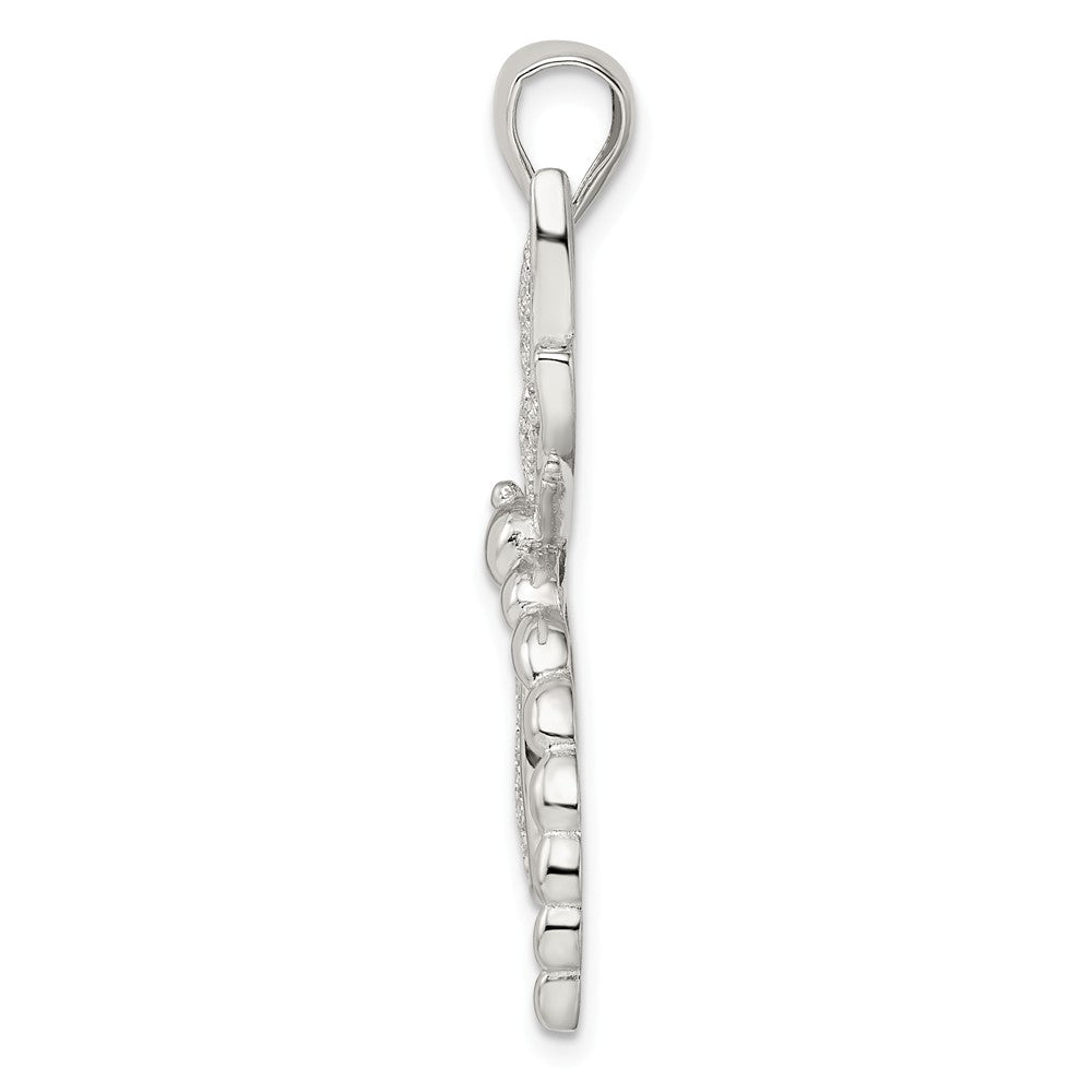 Million Charms 925 Sterling Silver Polished & Textured Dragonfly Pendant