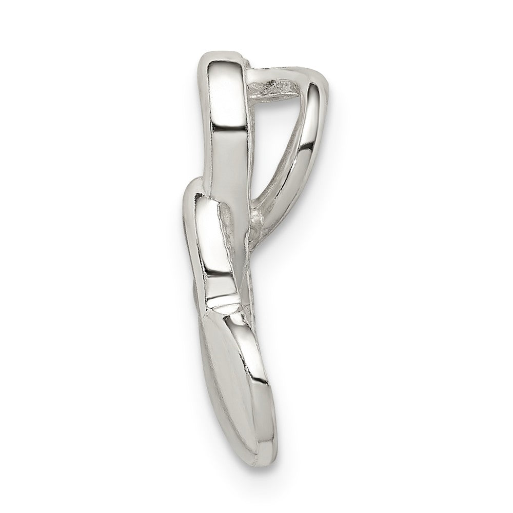 Million Charms 925 Sterling Silver Intertwined Hearts Chain Slide