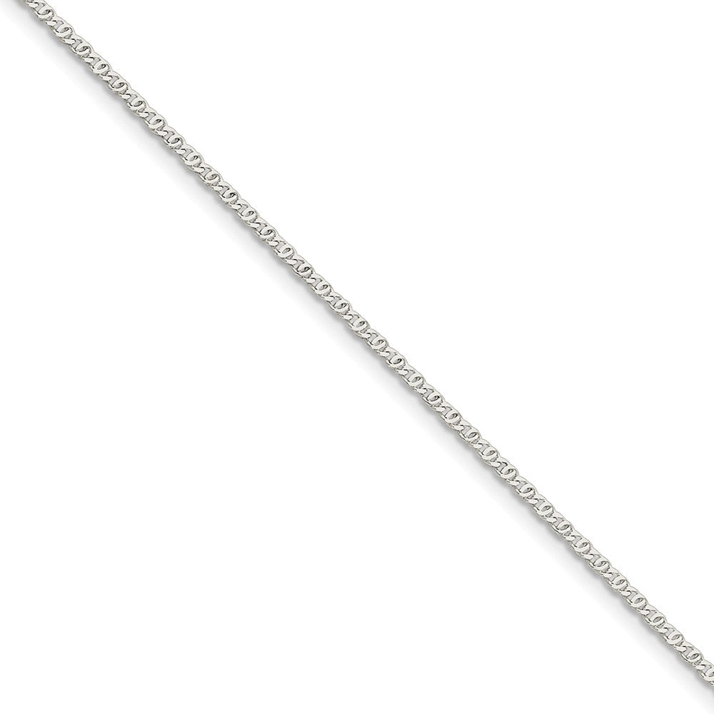 Million Charms 925 Sterling Silver 2mm Fancy Anchor Pendant Chain, Chain Length: 8 inches
