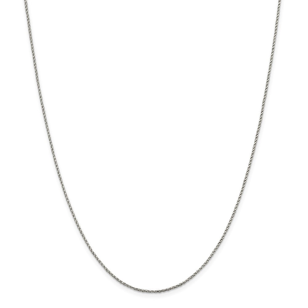 Million Charms 925 Sterling Silver 1.25mm Twisted Box Chain, Chain Length: 16 inches