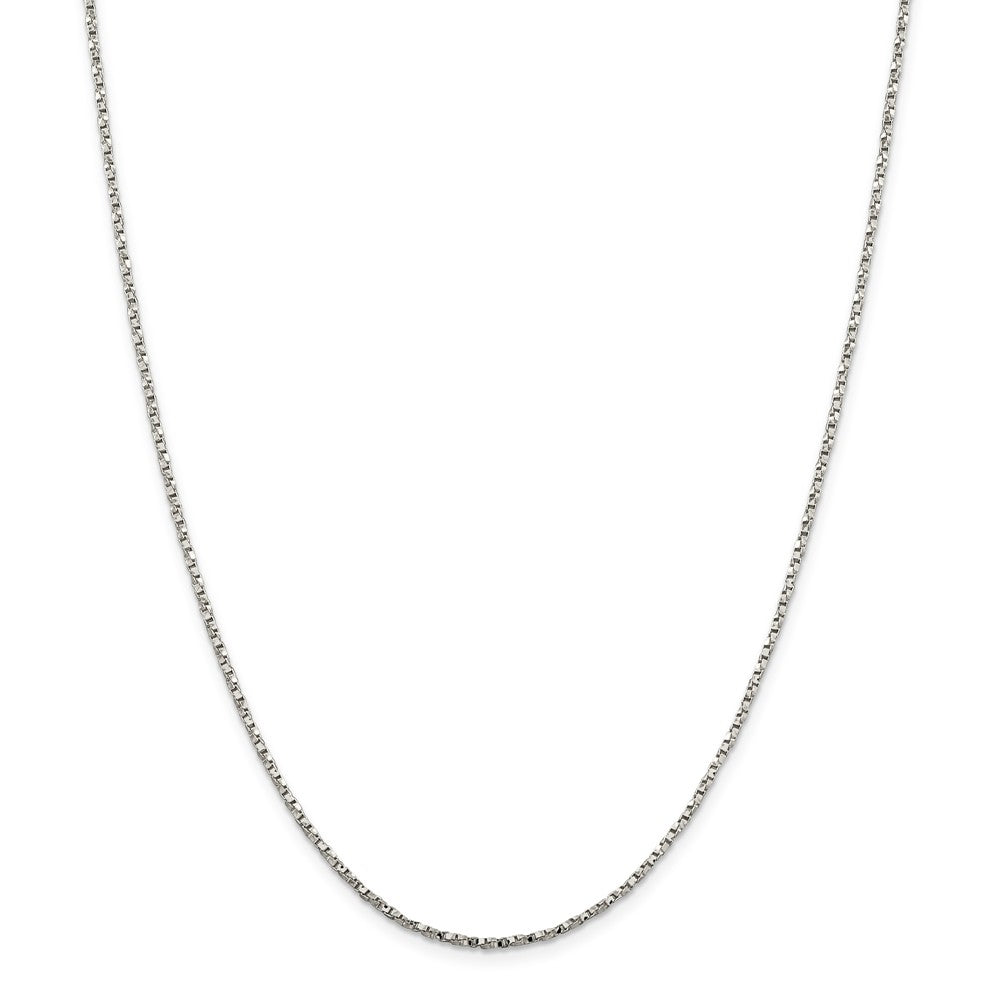 Million Charms 925 Sterling Silver 1.75mm Twisted Box Chain, Chain Length: 16 inches