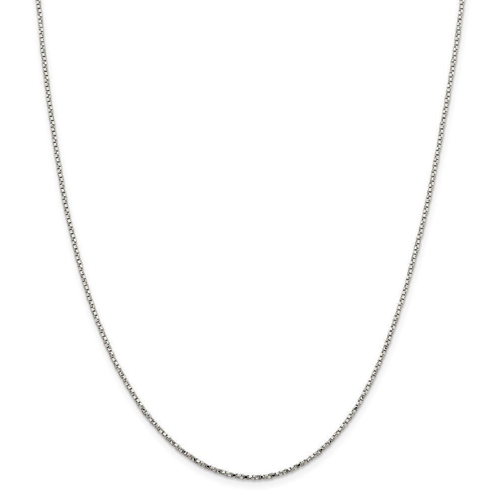 Million Charms 925 Sterling Silver 1.35mm Twisted Box Chain, Chain Length: 16 inches