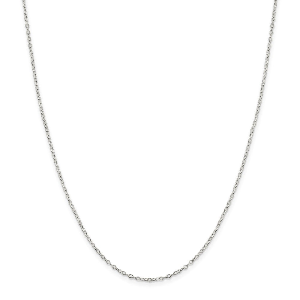 Million Charms 925 Sterling Silver 1.5mm Flat Open Oval Cable Chain, Chain Length: 20 inches