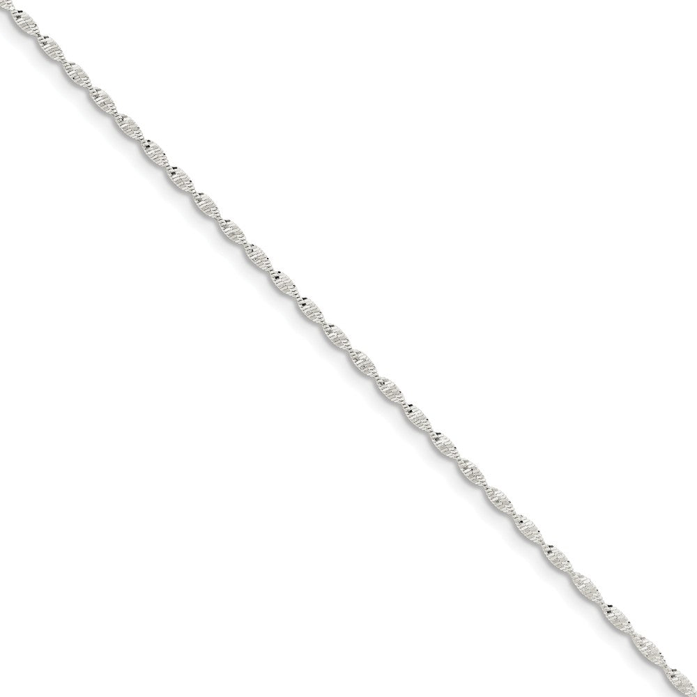 Million Charms 925 Sterling Silver 1.65mm Twisted Herringbone Chain, Chain Length: 7 inches